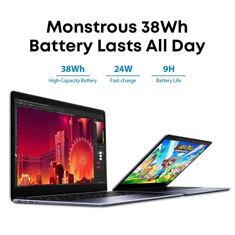 CHUWI HeroBook Pro Ordinateur portable Écran FHD 14,1’’ Intel Celeron N4020 Dual Core UHD Graphics 8 Go 256 Go SWindows 11