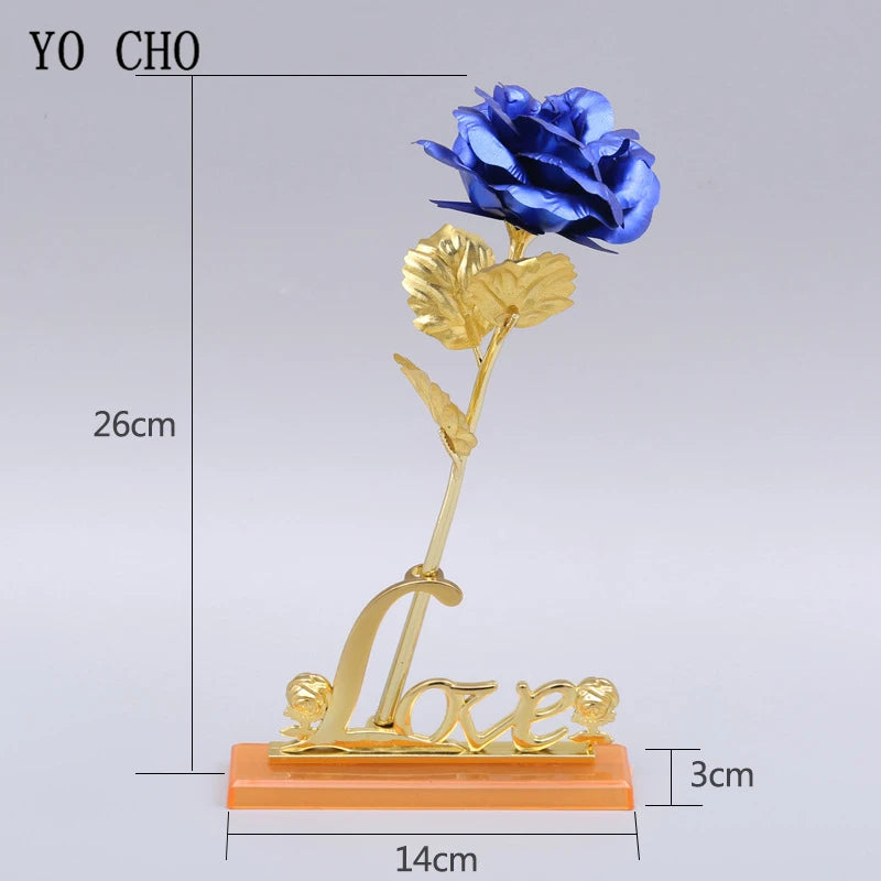 Gold Plated Artificial Rose Flower