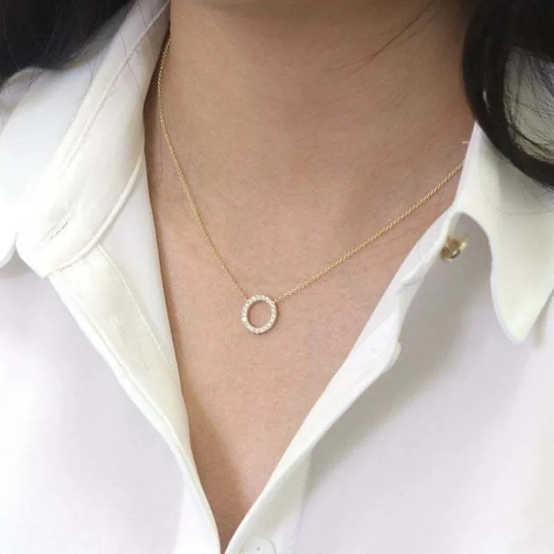 Bijoux élégants Collier pendentif Cercle en cristal