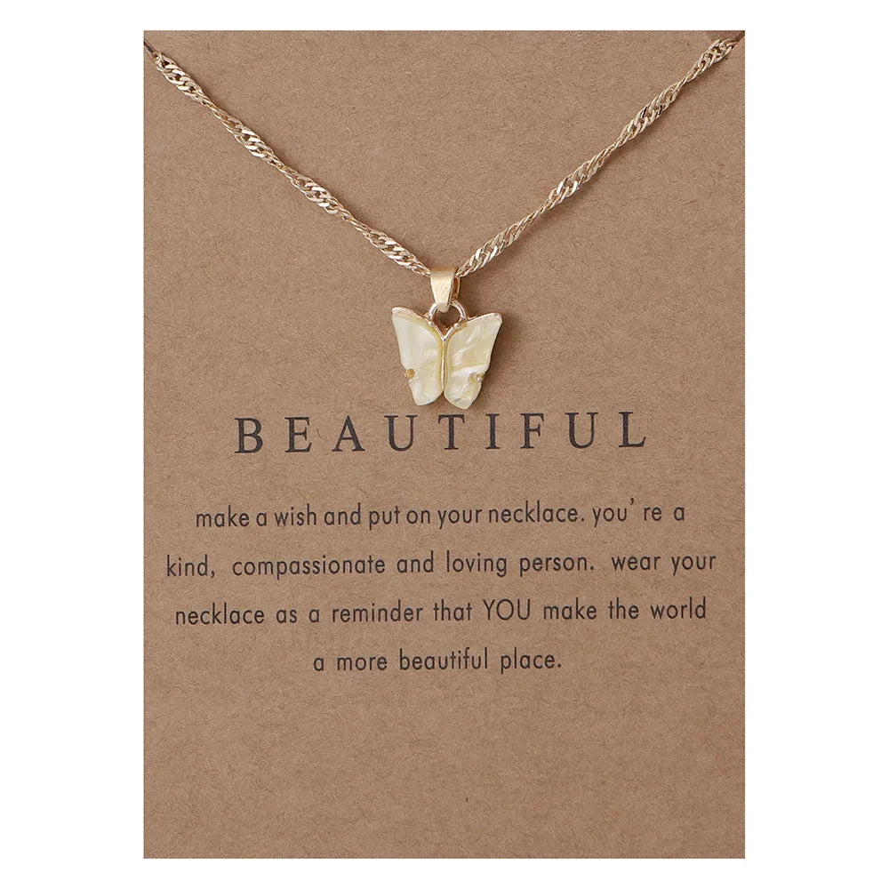 Bijoux Collier pendentif Papillon