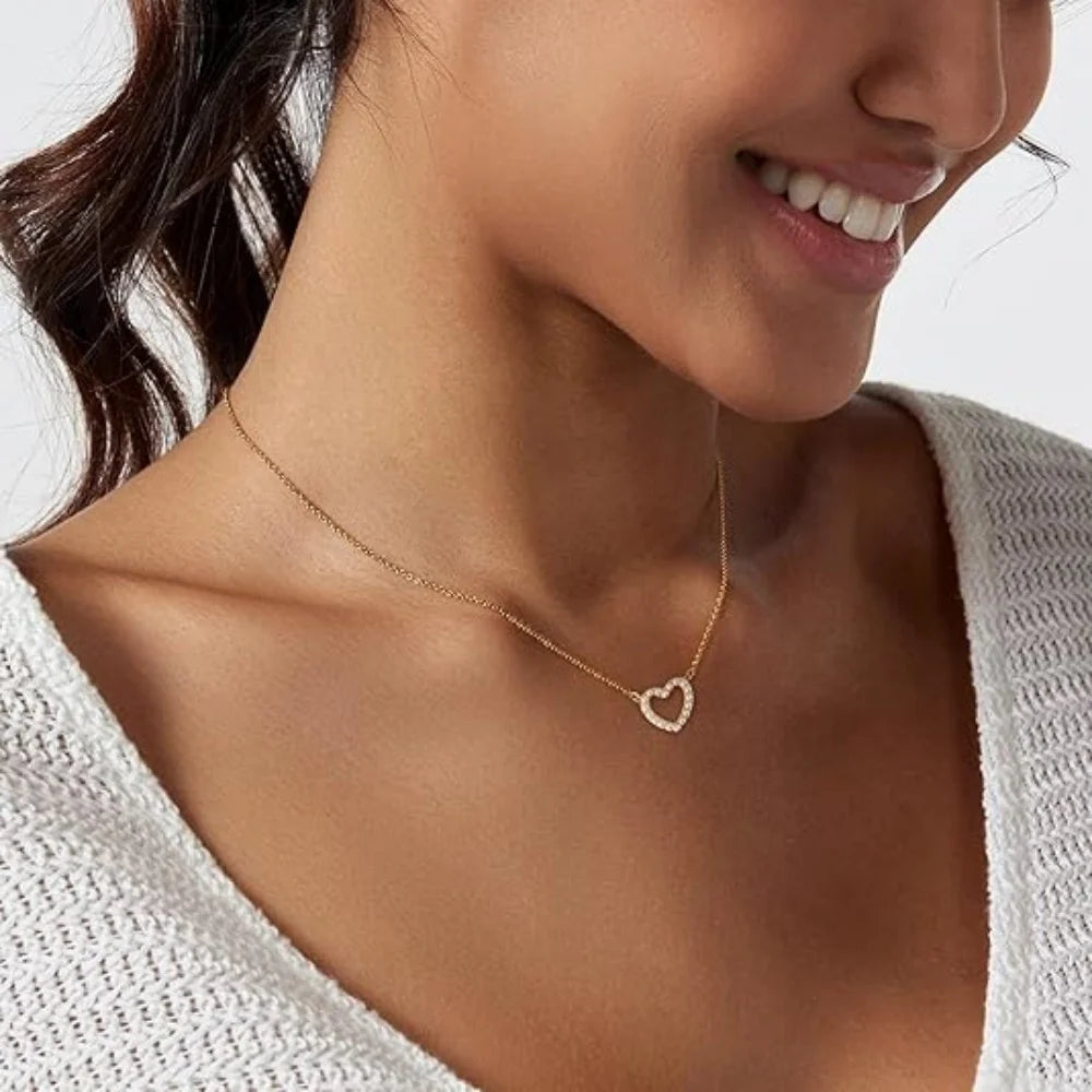 MEDFOLY Colliers Cœur Plaqué or 14K Colliers ras du cou anti-allergie