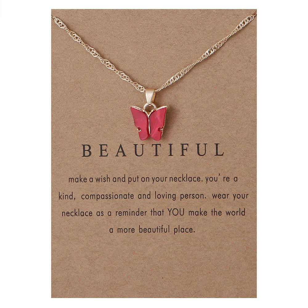 Bijoux Collier pendentif Papillon
