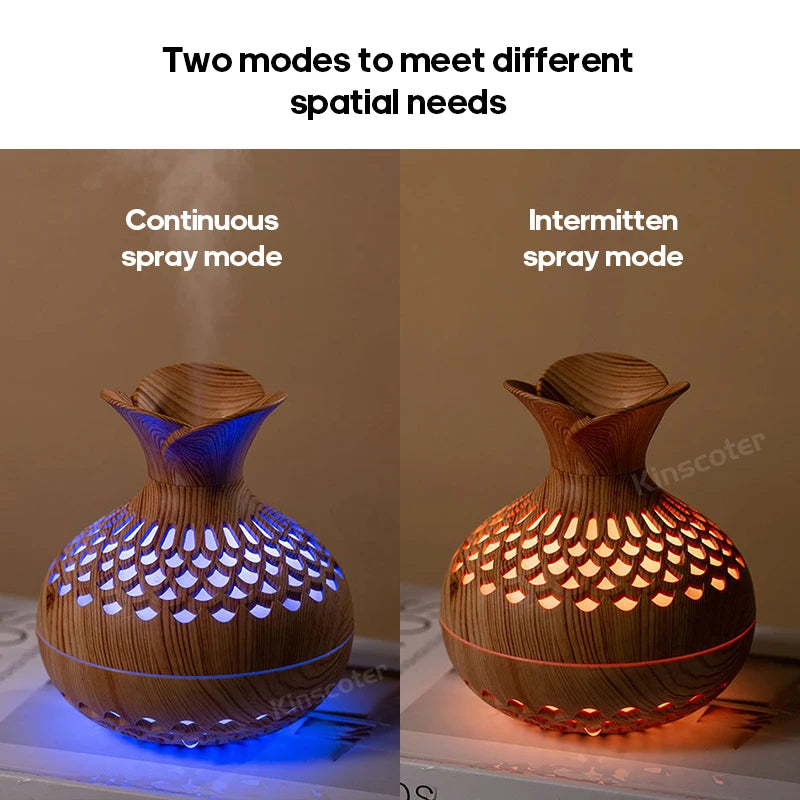 Humidificateur à grain de bois 300ml USB Diffuseur d’arôme
