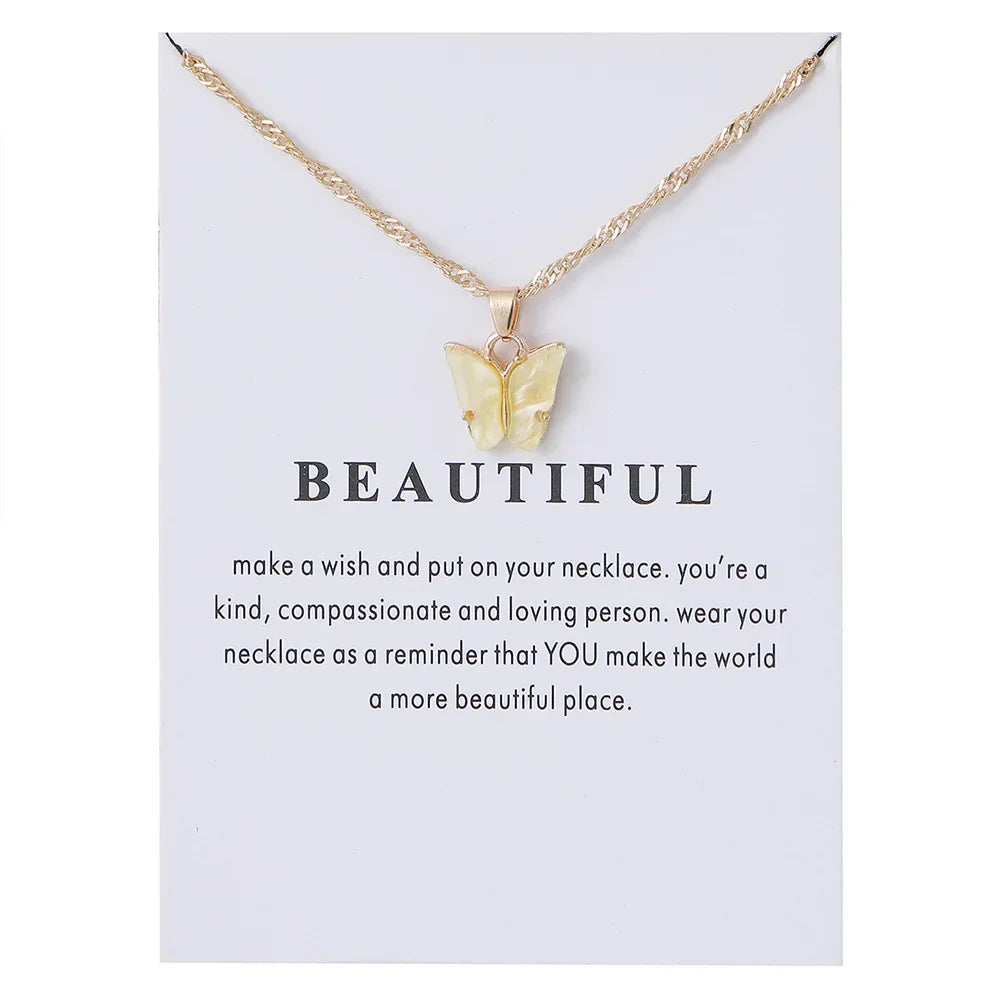 Bijoux Collier pendentif Papillon
