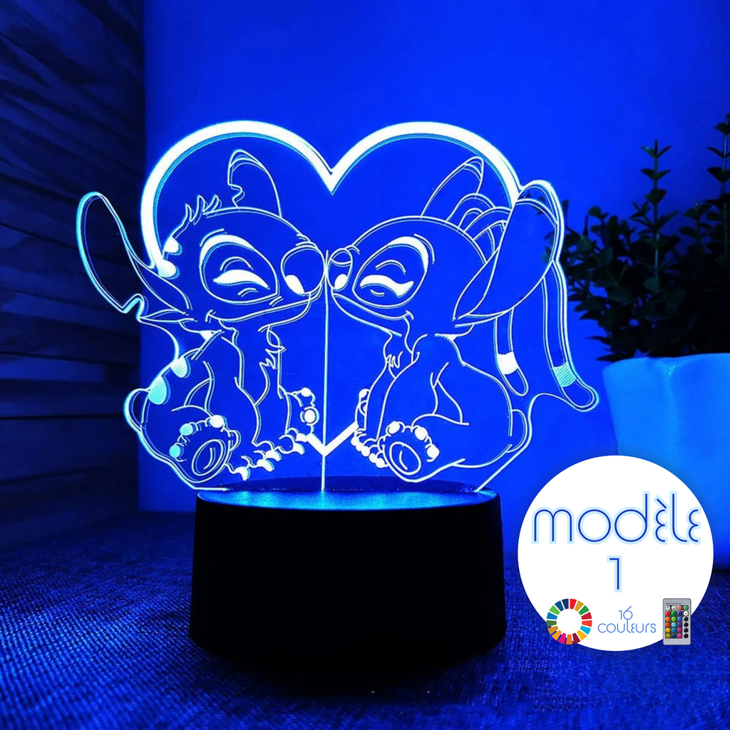 Veilleuse Illusion 3D Stitch - 8 Modèles