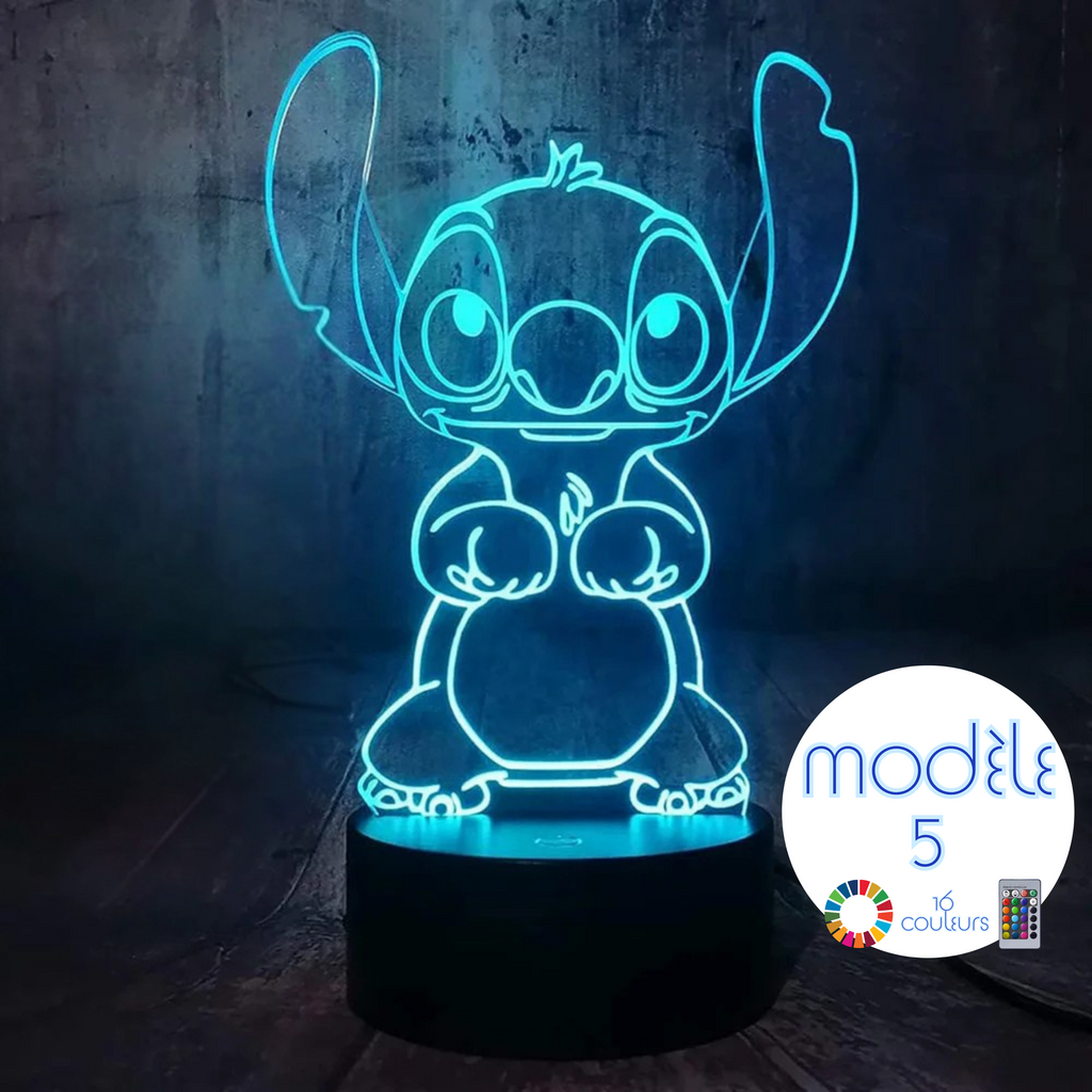 Veilleuse Illusion 3D Stitch - 8 Modèles
