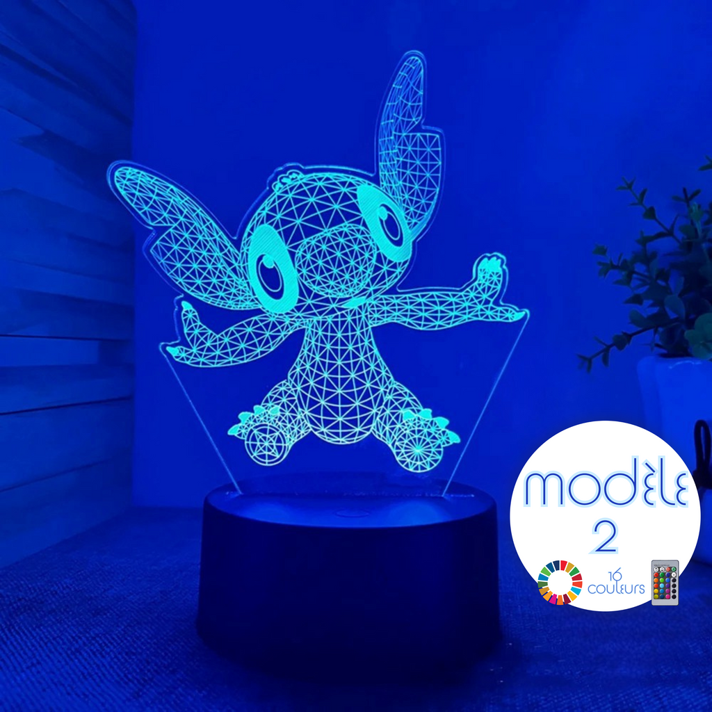 Veilleuse Illusion 3D Stitch - 8 Modèles