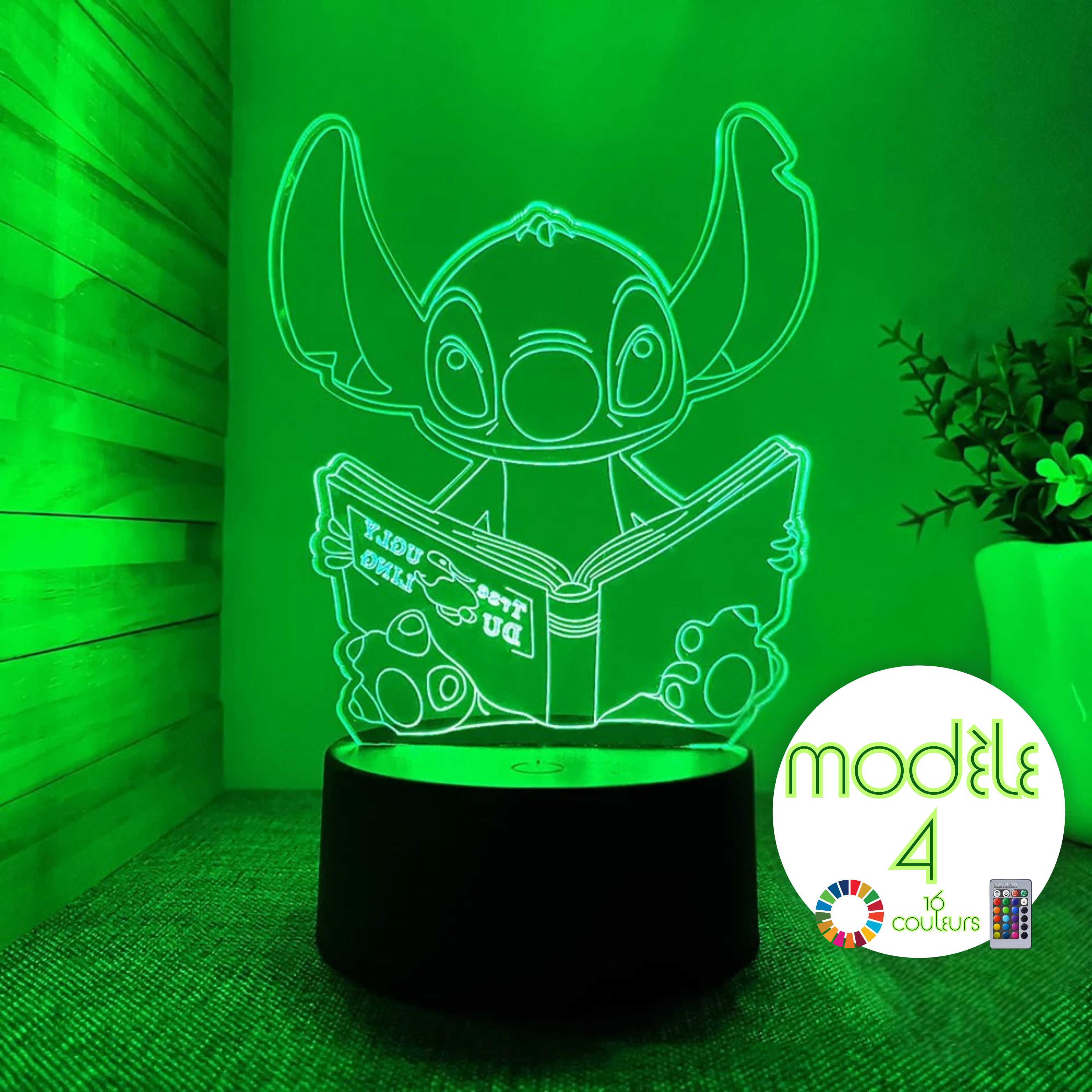 Veilleuse Illusion 3D Stitch - 8 Modèles