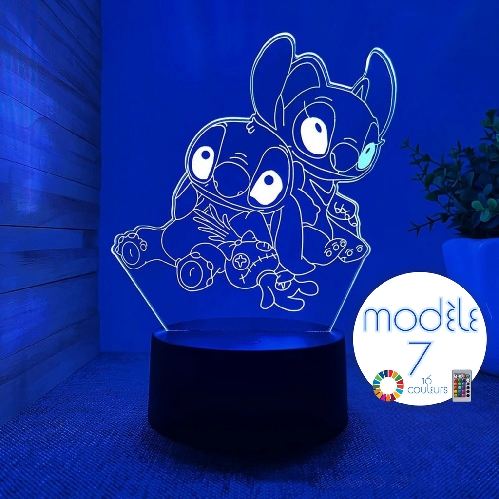 Veilleuse Illusion 3D Stitch - 8 Modèles