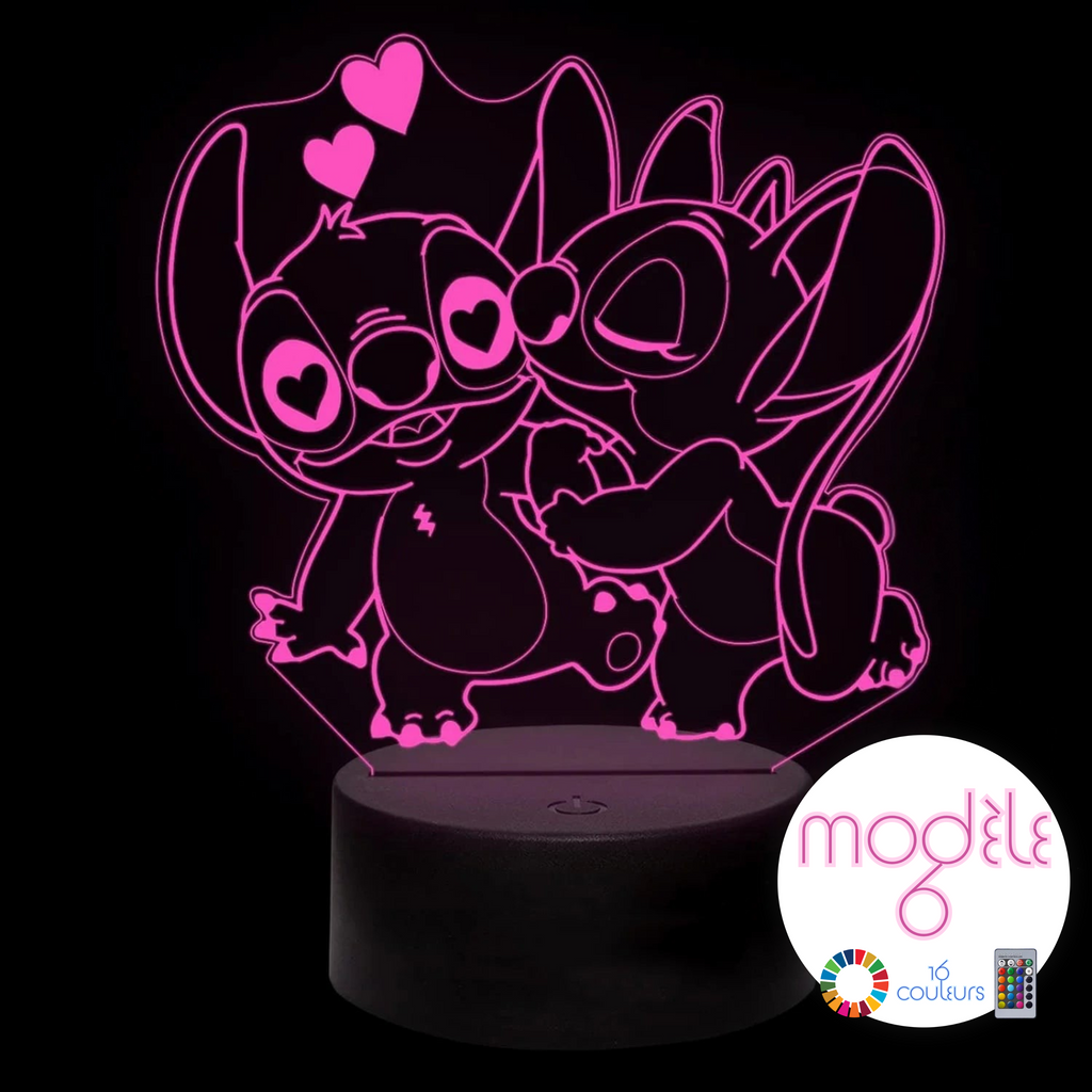 Veilleuse Illusion 3D Stitch - 8 Modèles