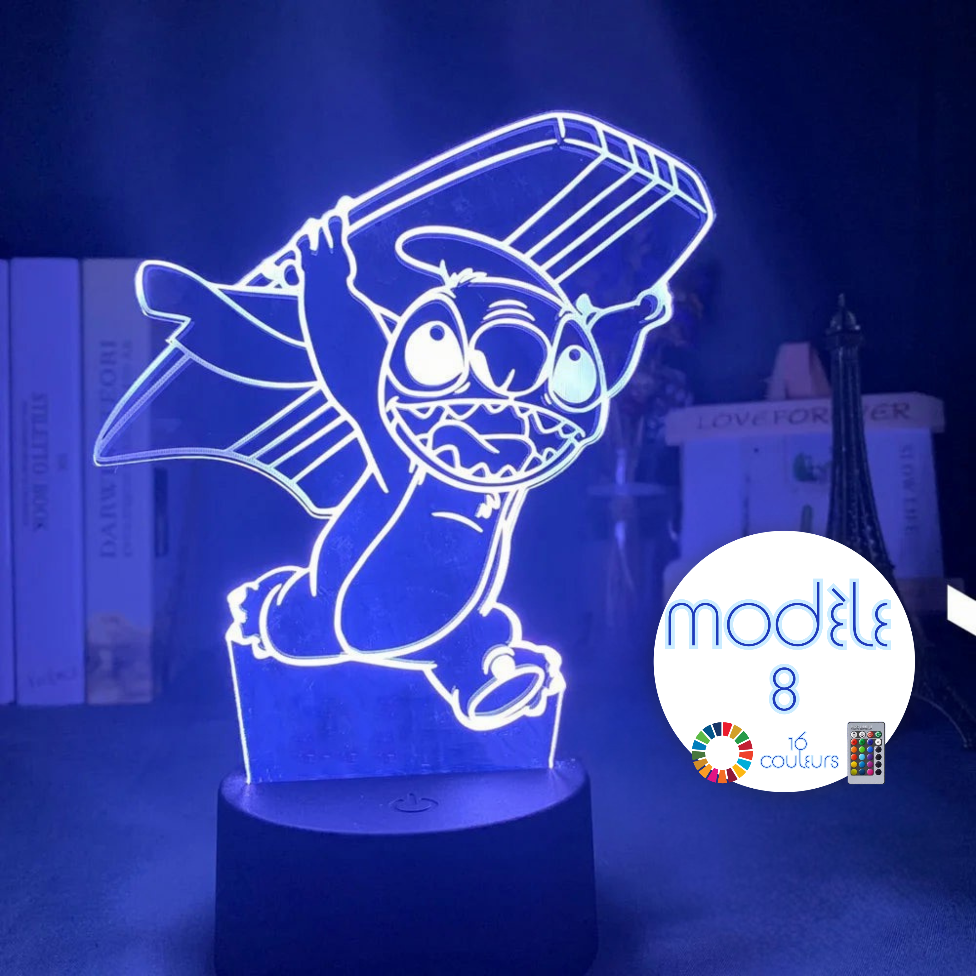 Veilleuse Illusion 3D Stitch - 8 Modèles