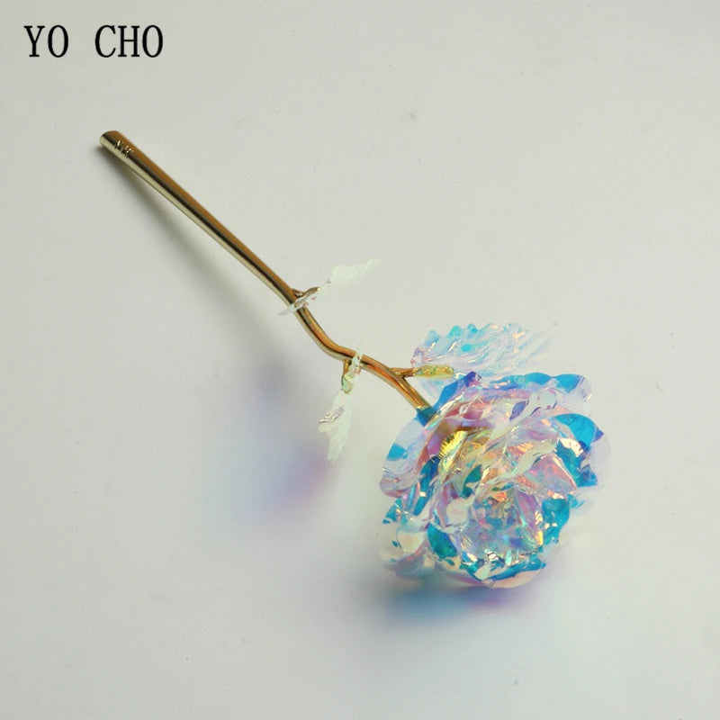 Rose Fleur Artificielle Plaqué Or