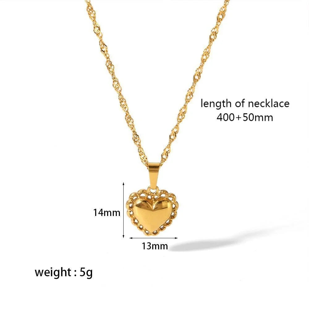 MEDFOLY Colliers Cœur Plaqué or 14K Colliers ras du cou anti-allergie