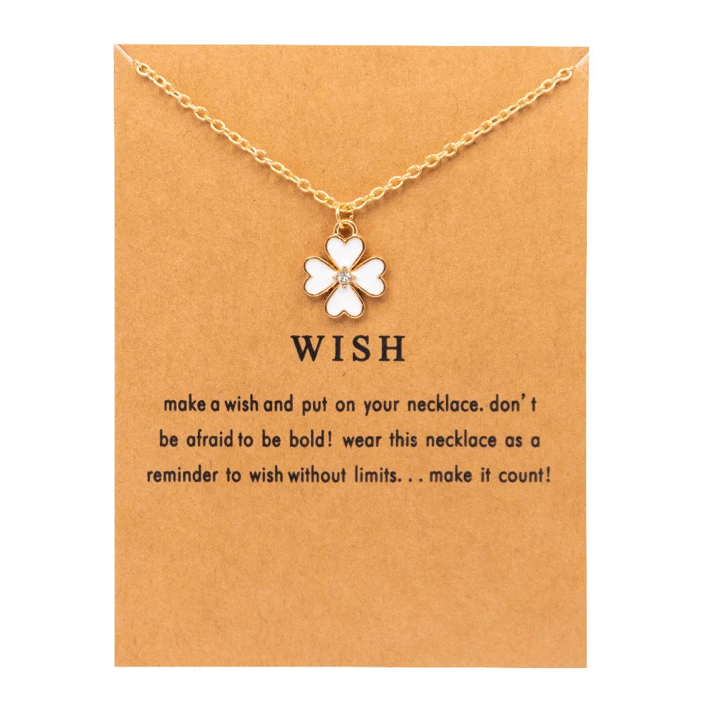 Bijoux Collier pendentif Trèfle 4 Feuille - Porte Bonheur 🍀