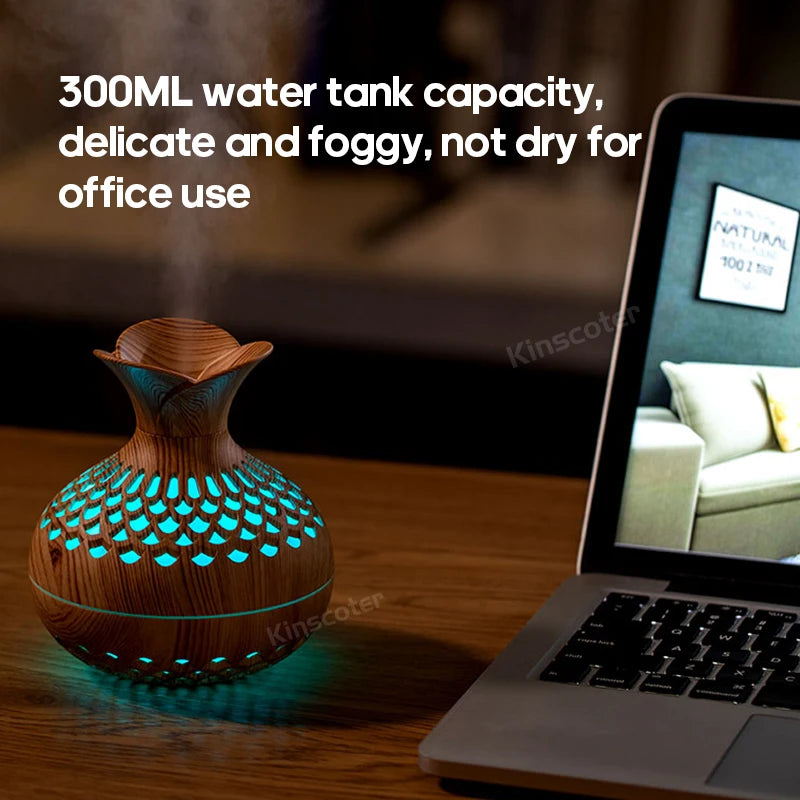 Humidificateur à grain de bois 300ml USB Diffuseur d’arôme