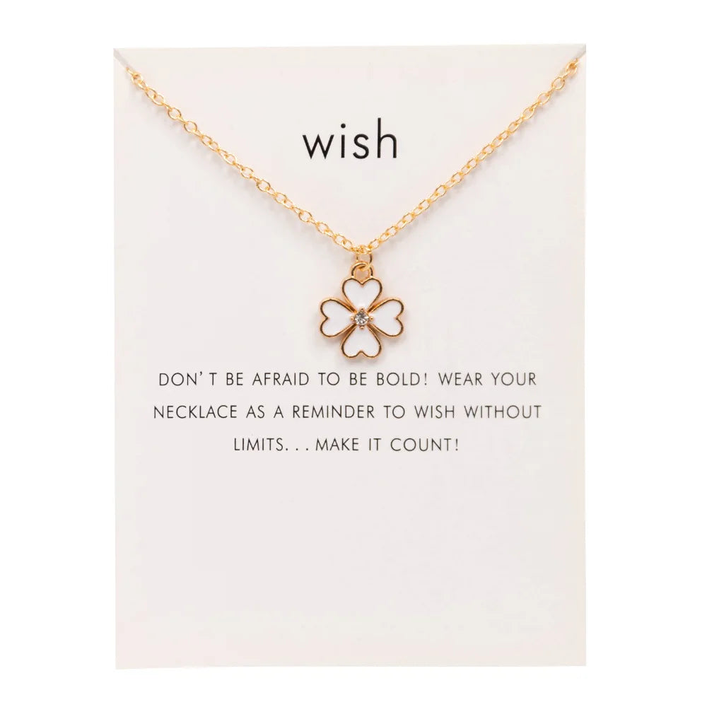 Bijoux Collier pendentif Trèfle 4 Feuille - Porte Bonheur 🍀