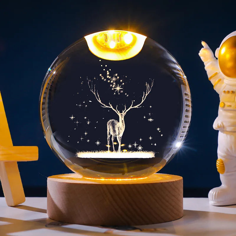 Veilleuse LED Voie Lactée Galaxie Système solaire Boule de cristal