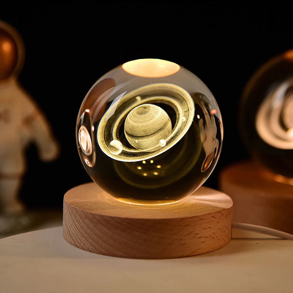Veilleuse LED Voie Lactée Galaxie Système solaire Boule de cristal