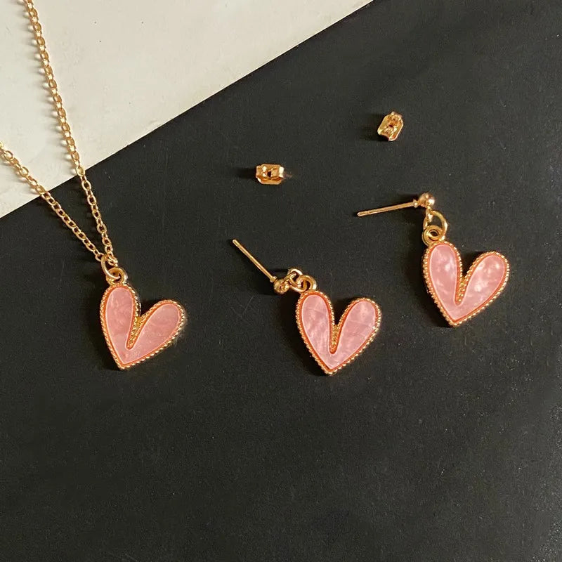 Bijoux Collier pendentif Cœur Rose