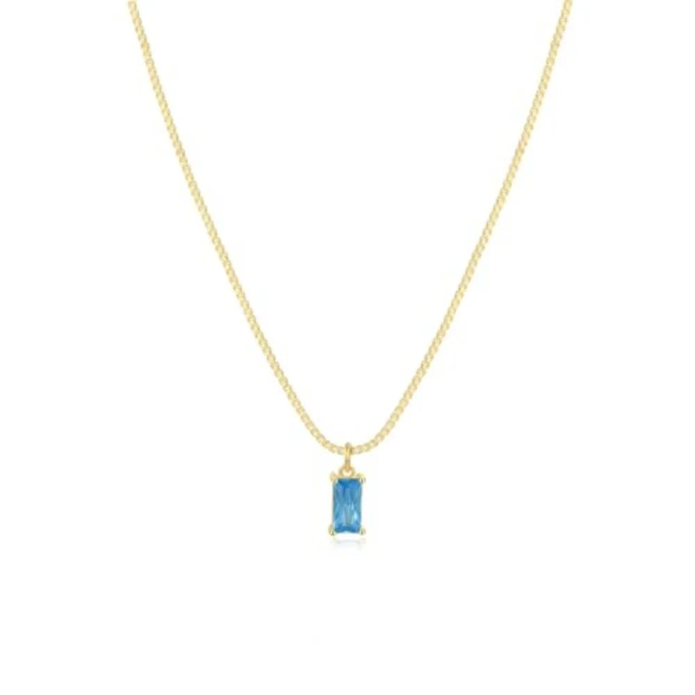 MEDFOLY Collier de pendentif Pierre de naissance plaqué or hypoallergénique zircone cubique