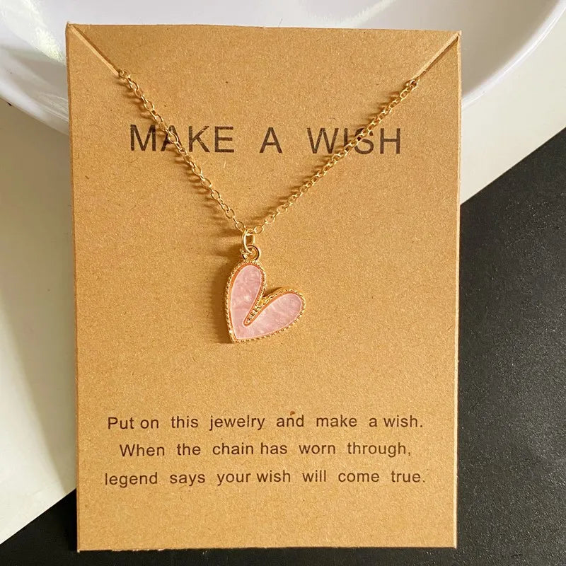 Bijoux Collier pendentif Cœur Rose