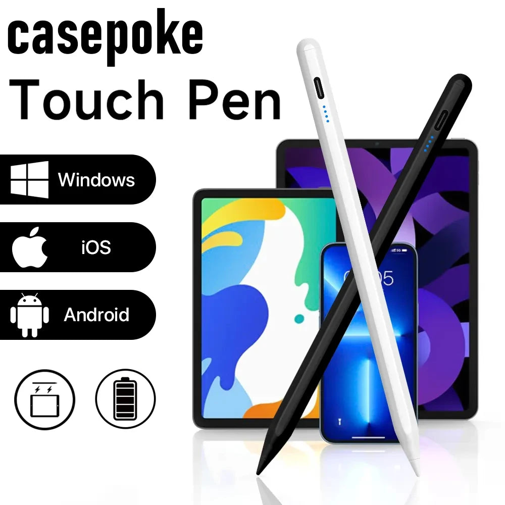 Stylet Universel | Smartphone, Tablette, Ordinateur iOS Android Windows avec Étui de transport | Absorption magnétique Charge rapide