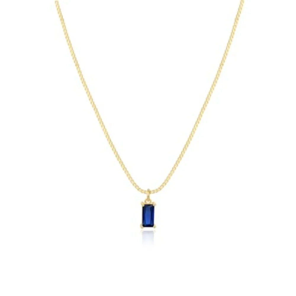 MEDFOLY Collier de pendentif Pierre de naissance plaqué or hypoallergénique zircone cubique