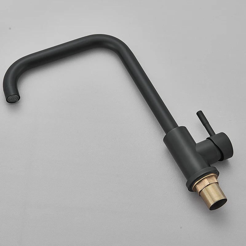 Mitigeur de cuisine mat 360 degrés | Mélangeur chaud et froid Robinet eau Noir Mat