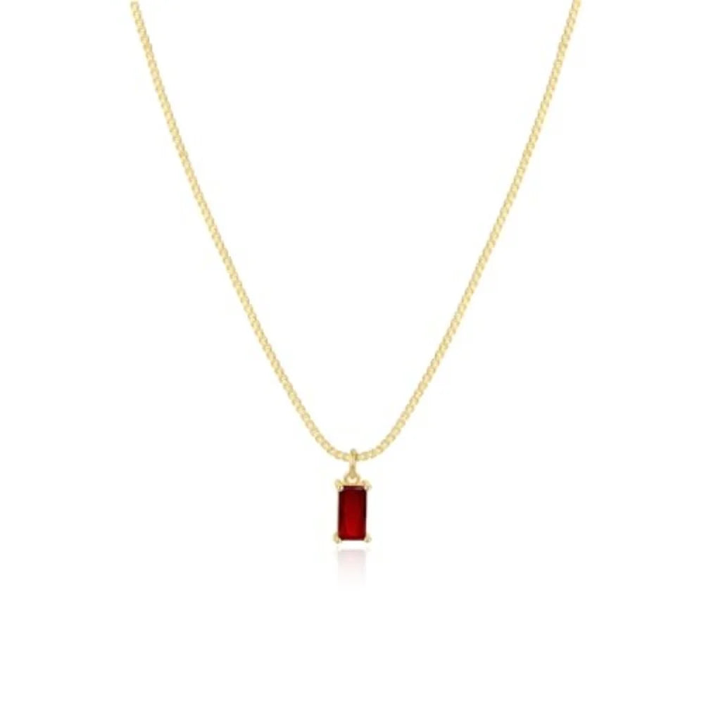 MEDFOLY Collier de pendentif Pierre de naissance plaqué or hypoallergénique zircone cubique