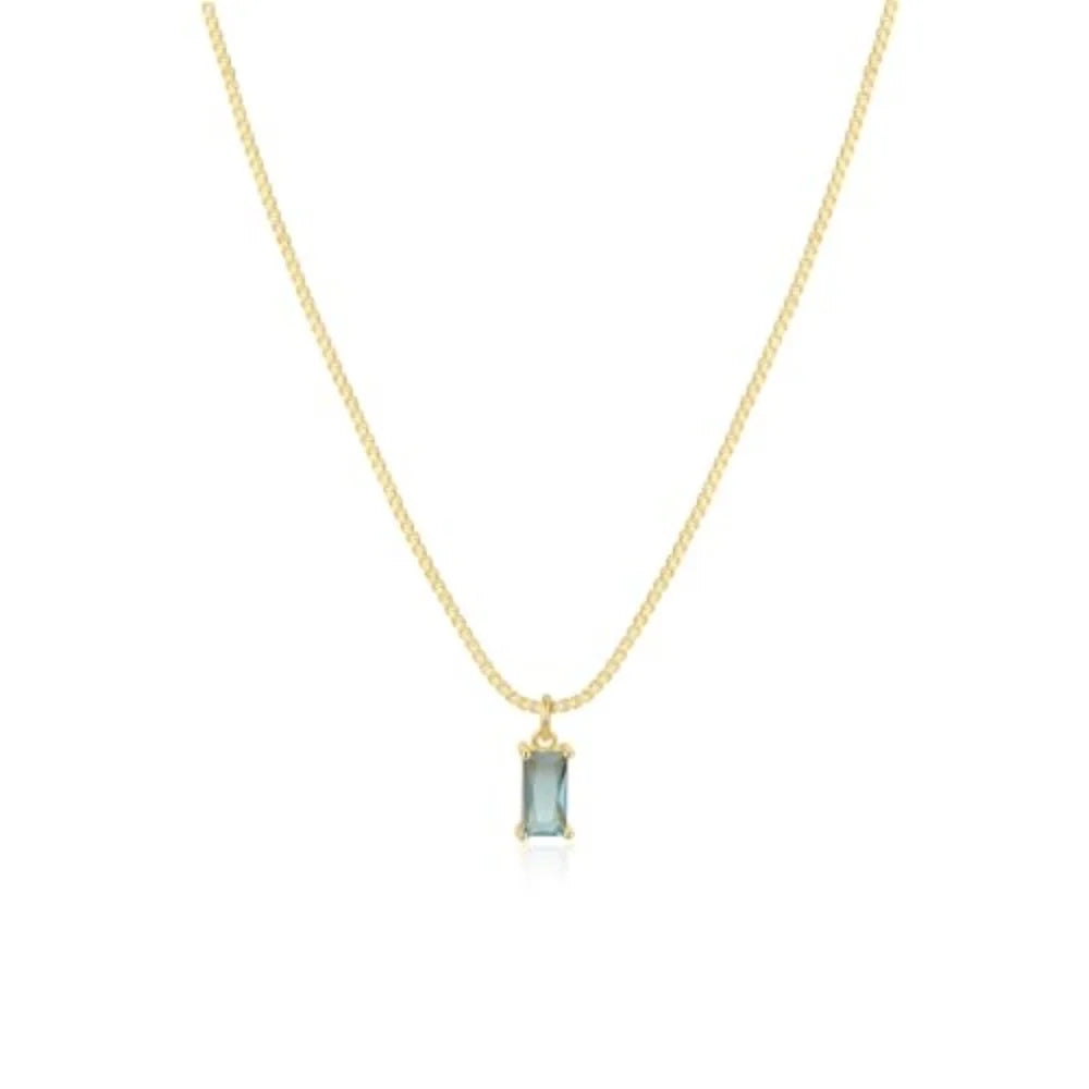 MEDFOLY Collier de pendentif Pierre de naissance plaqué or hypoallergénique zircone cubique