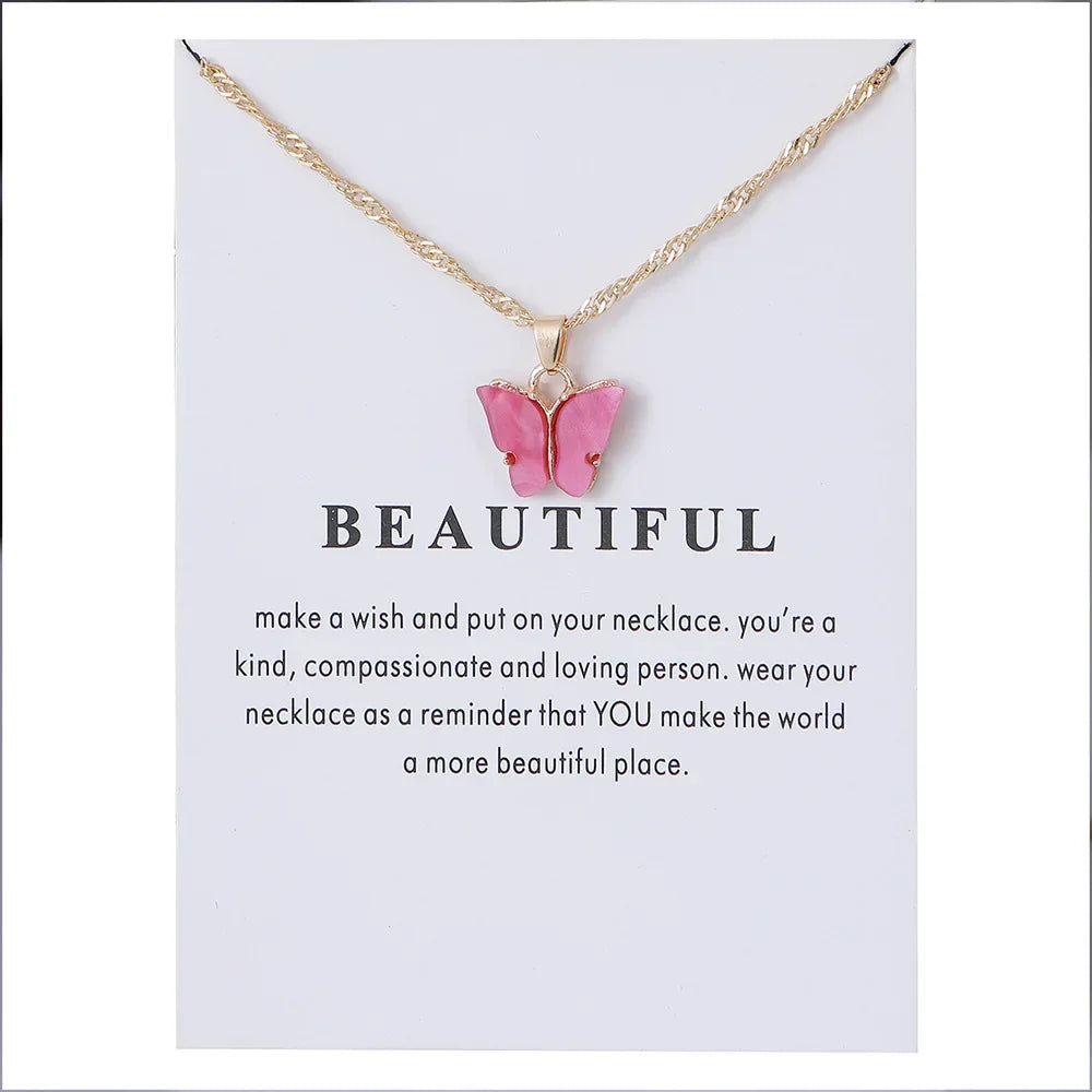 Bijoux Collier pendentif Papillon