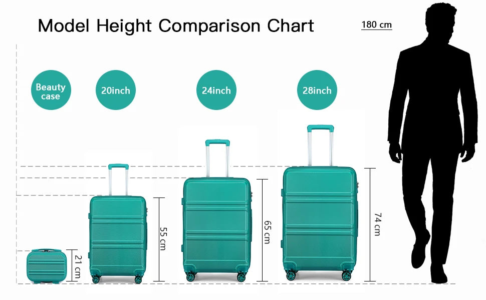 Ensemble de Valise rigide | 4 pièces, léger et solide