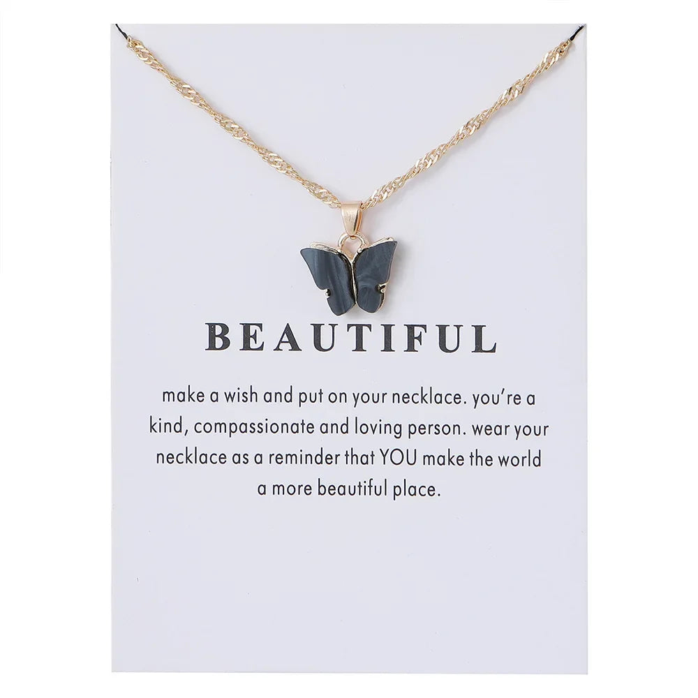 Bijoux Collier pendentif Papillon