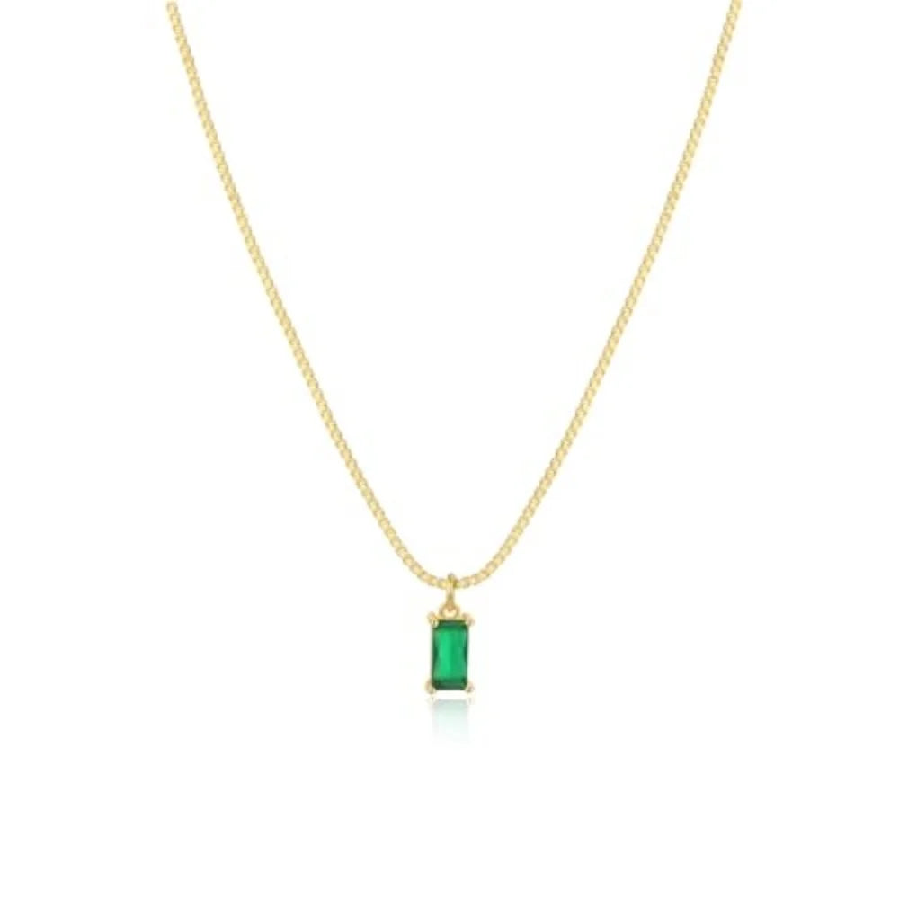 MEDFOLY Collier de pendentif Pierre de naissance plaqué or hypoallergénique zircone cubique