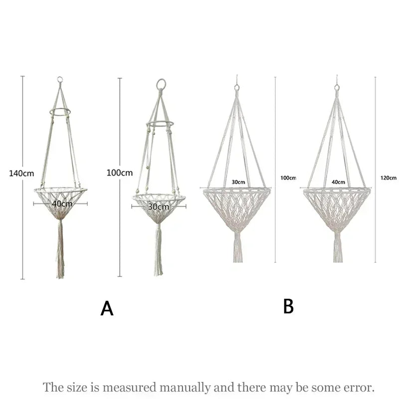 Hamac pour chat Panier suspendu Balançoire tissé à la main Corde de coton