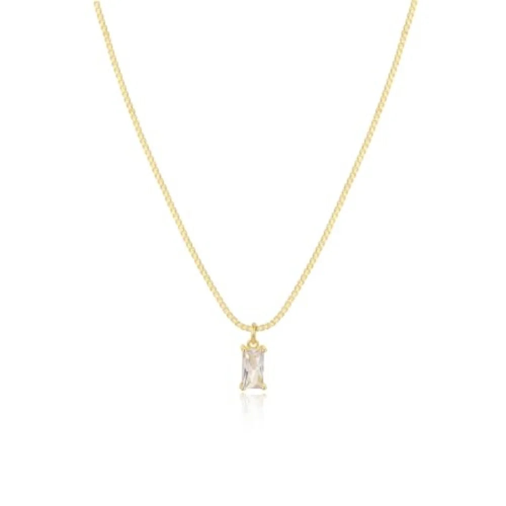 MEDFOLY Collier de pendentif Pierre de naissance plaqué or hypoallergénique zircone cubique