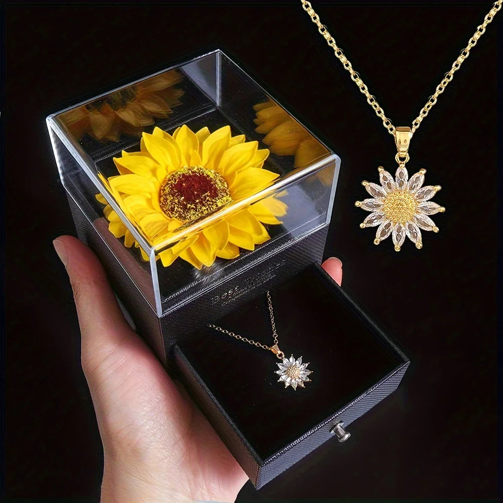 Ensemble cadeau élégant de Collier Tournesol
