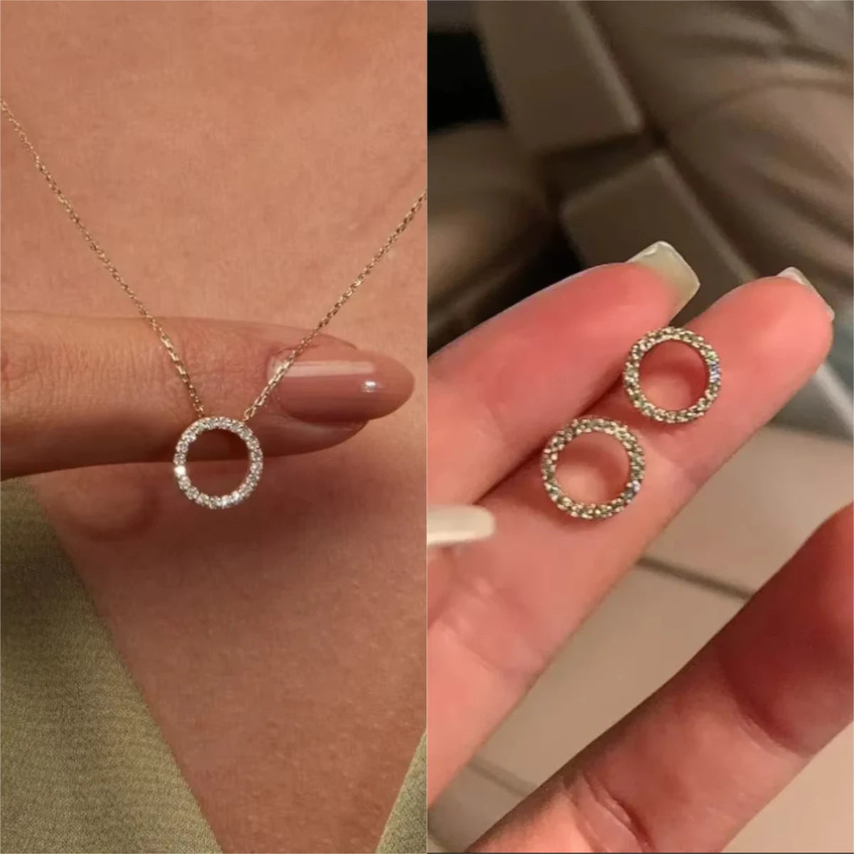 Bijoux élégants Collier pendentif Cercle en cristal