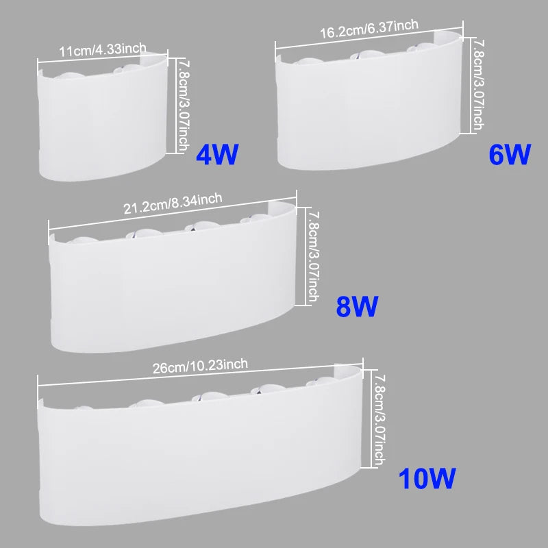 Applique murale LED étanche intérieur/extérieure Jardin Porche Cour Salle de bain