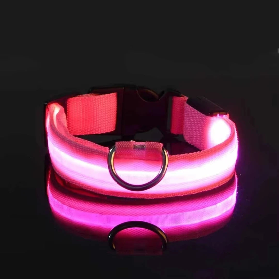 Reflective LED Dog Collar for Night Flashing Glow In The Dark Dog Leash Dogs Luminous Fluorescent Pet Dog Collar Pet Products