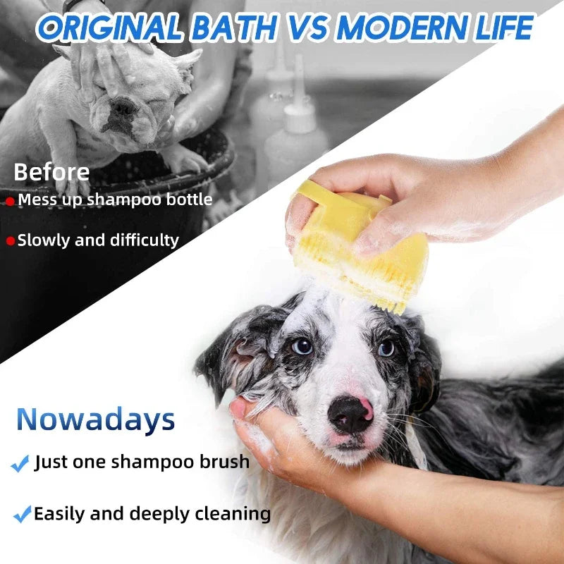 Brosse shampooing pour chien de compagnie  80ml toilettage silicone souple