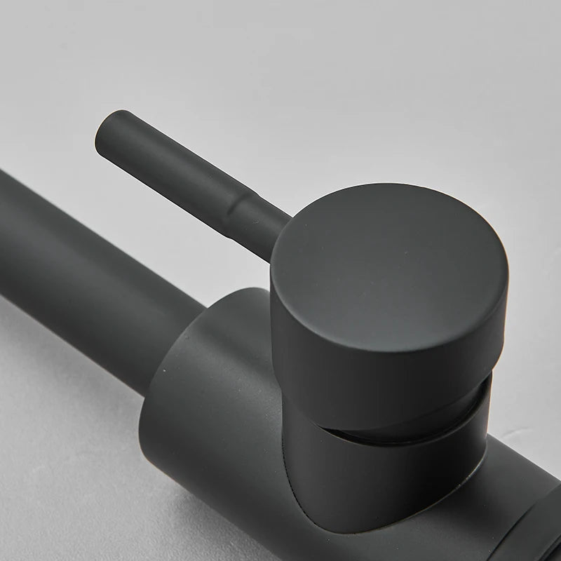 Mitigeur de cuisine mat 360 degrés | Mélangeur chaud et froid Robinet eau Noir Mat