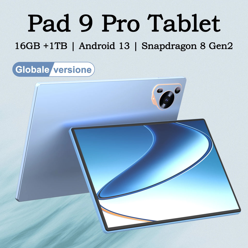 Pad 9 Pro 10.1 Inch 2K Full-Screen 16GB+1TB Snapdragon 8 Gen2 Android 13 24MP+48MP High-Performance Tablet