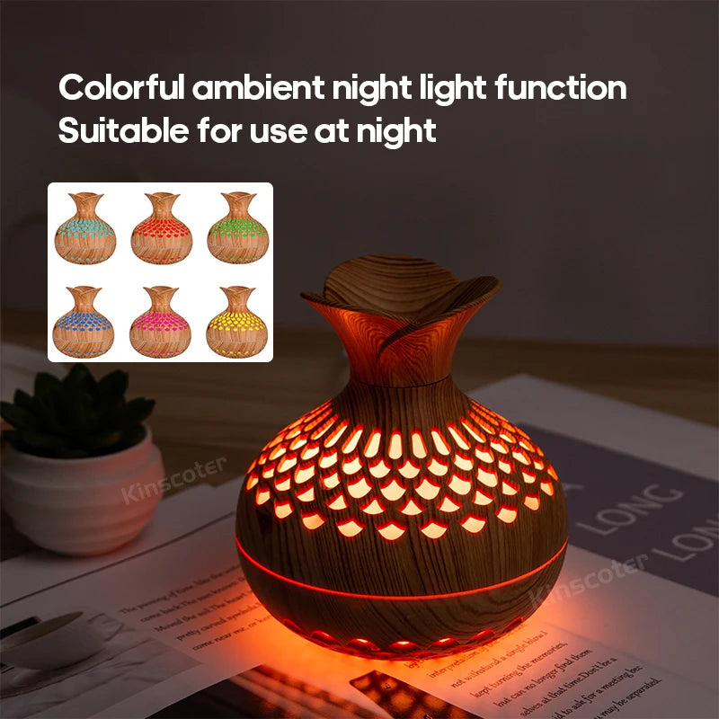 Humidificateur à grain de bois 300ml USB Diffuseur d’arôme
