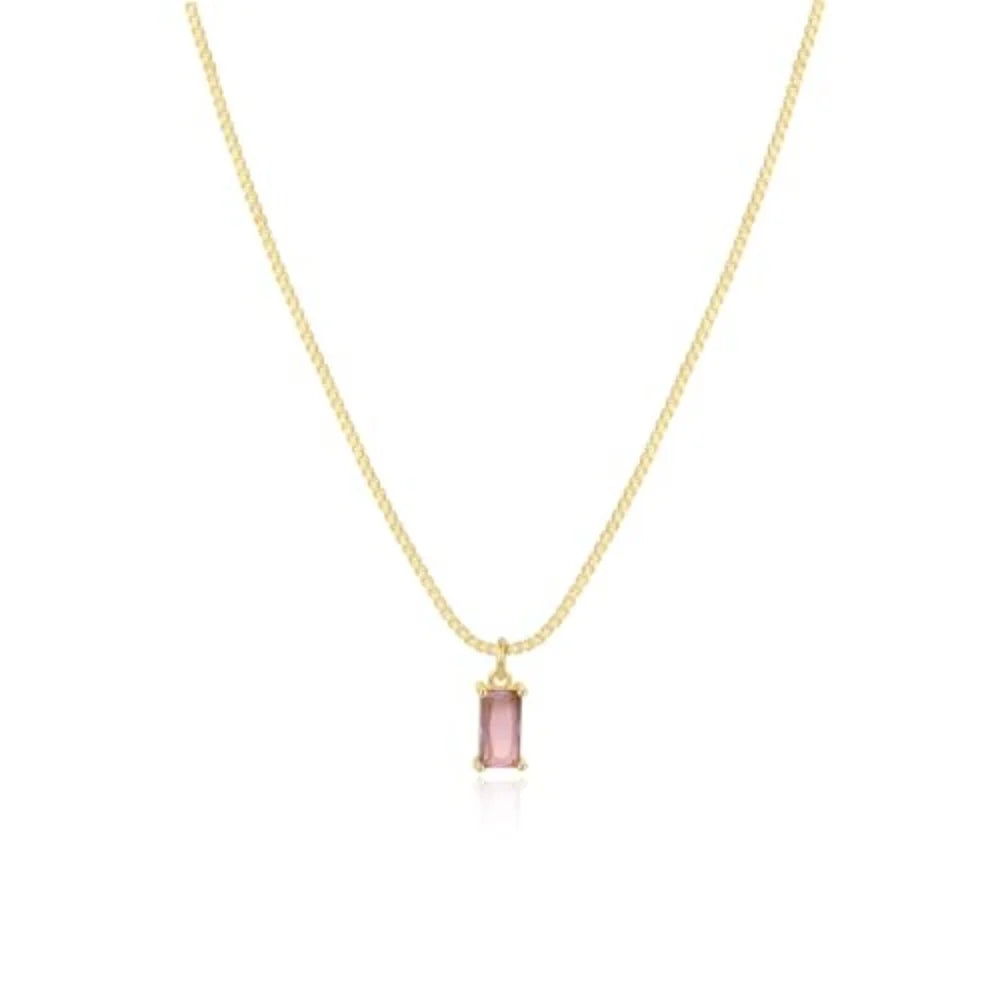 MEDFOLY Collier de pendentif Pierre de naissance plaqué or hypoallergénique zircone cubique