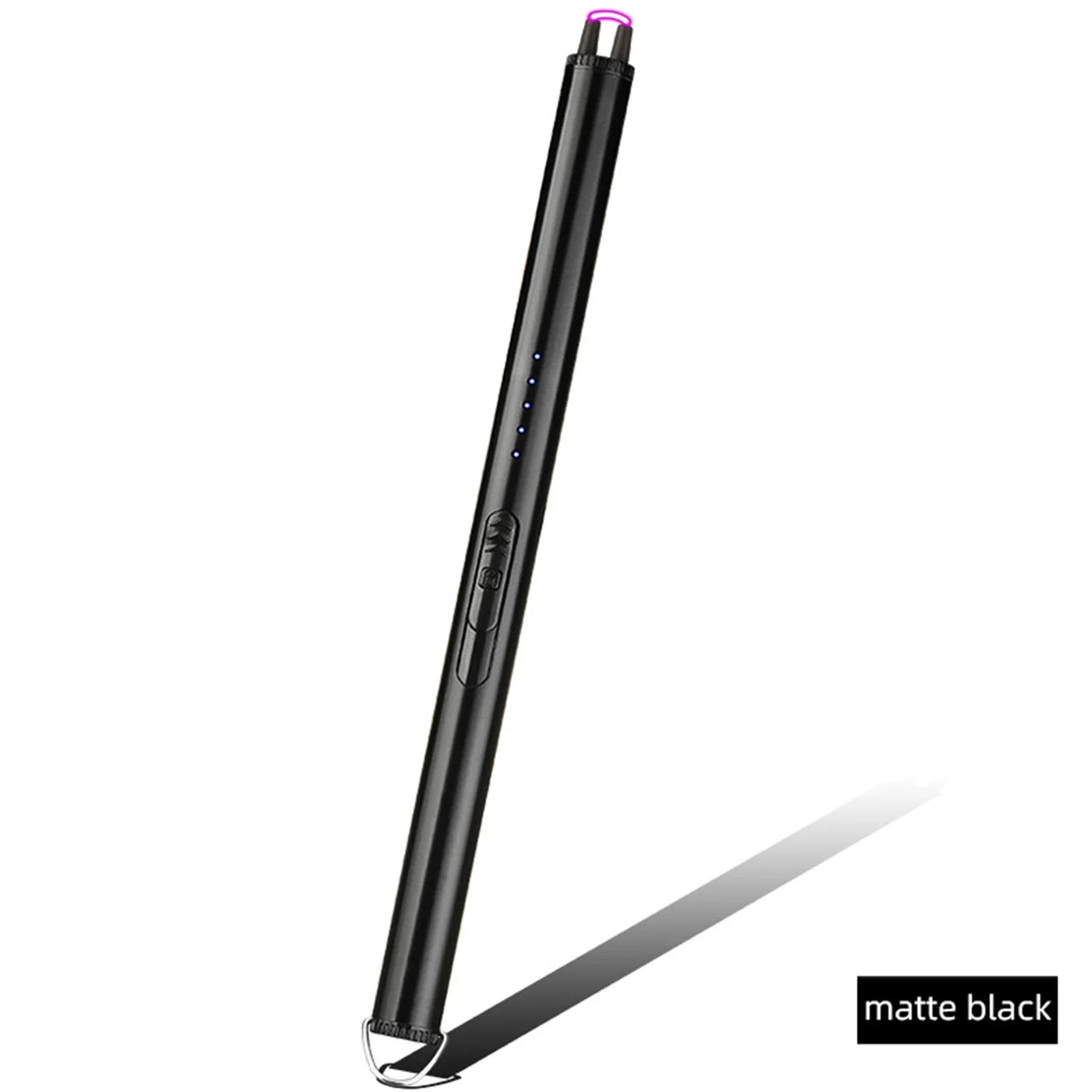 Briquet de cuisine long électrique rechargeable USB pour cuisinière Coupe-vent LED Plasma Arc Bougie sans flamme Cadeau de briquet inhabituel