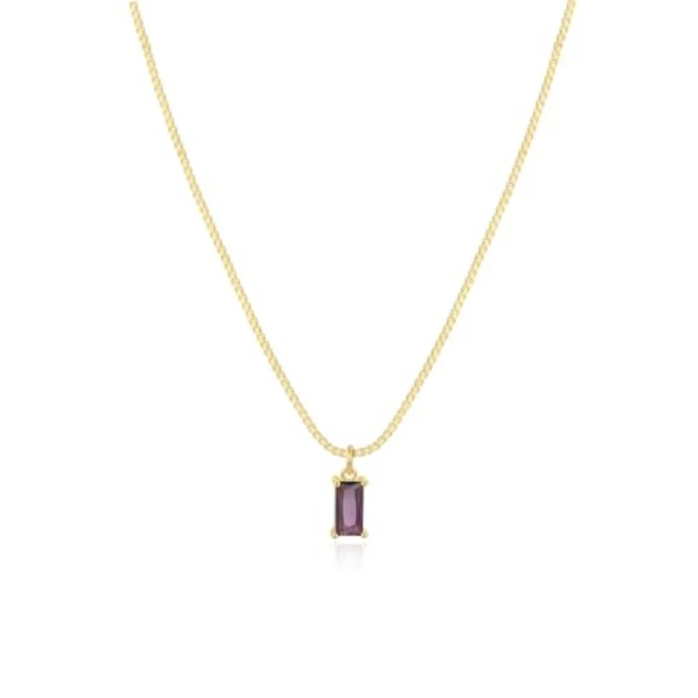 MEDFOLY Collier de pendentif Pierre de naissance plaqué or hypoallergénique zircone cubique