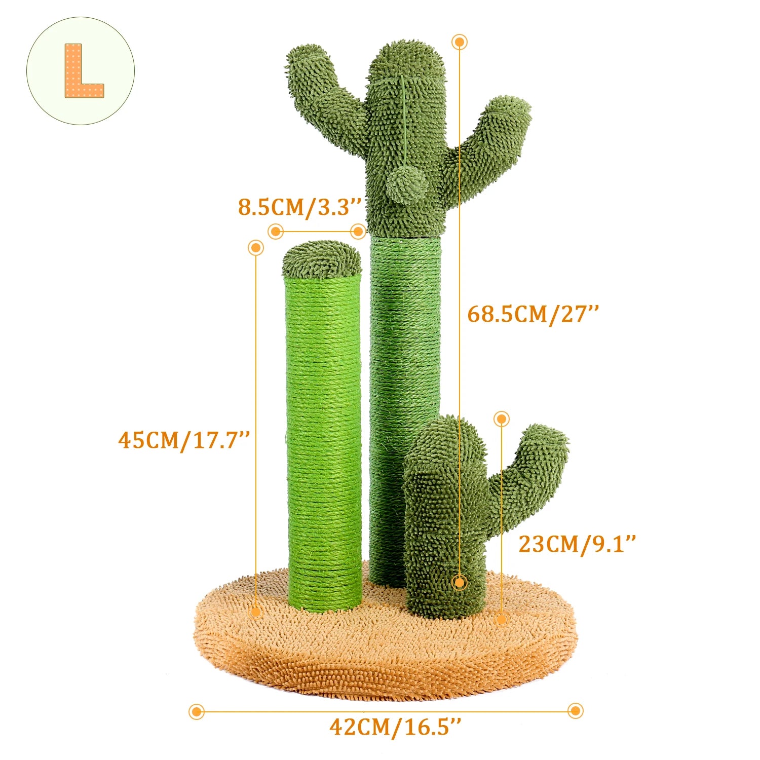 Arbre à chat Cactus 3 griffoirs + balle