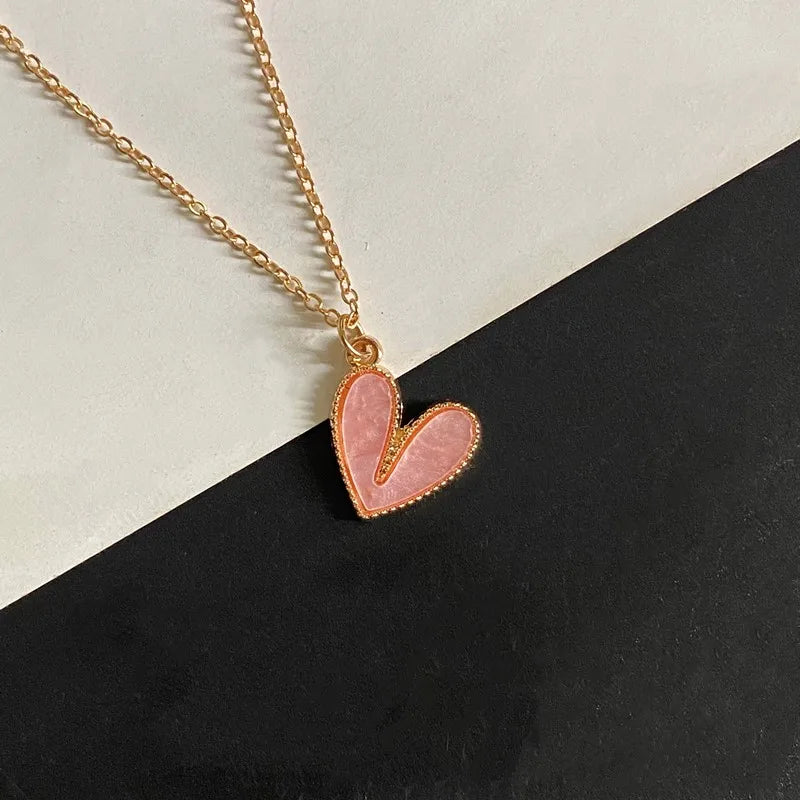 Bijoux Collier pendentif Cœur Rose
