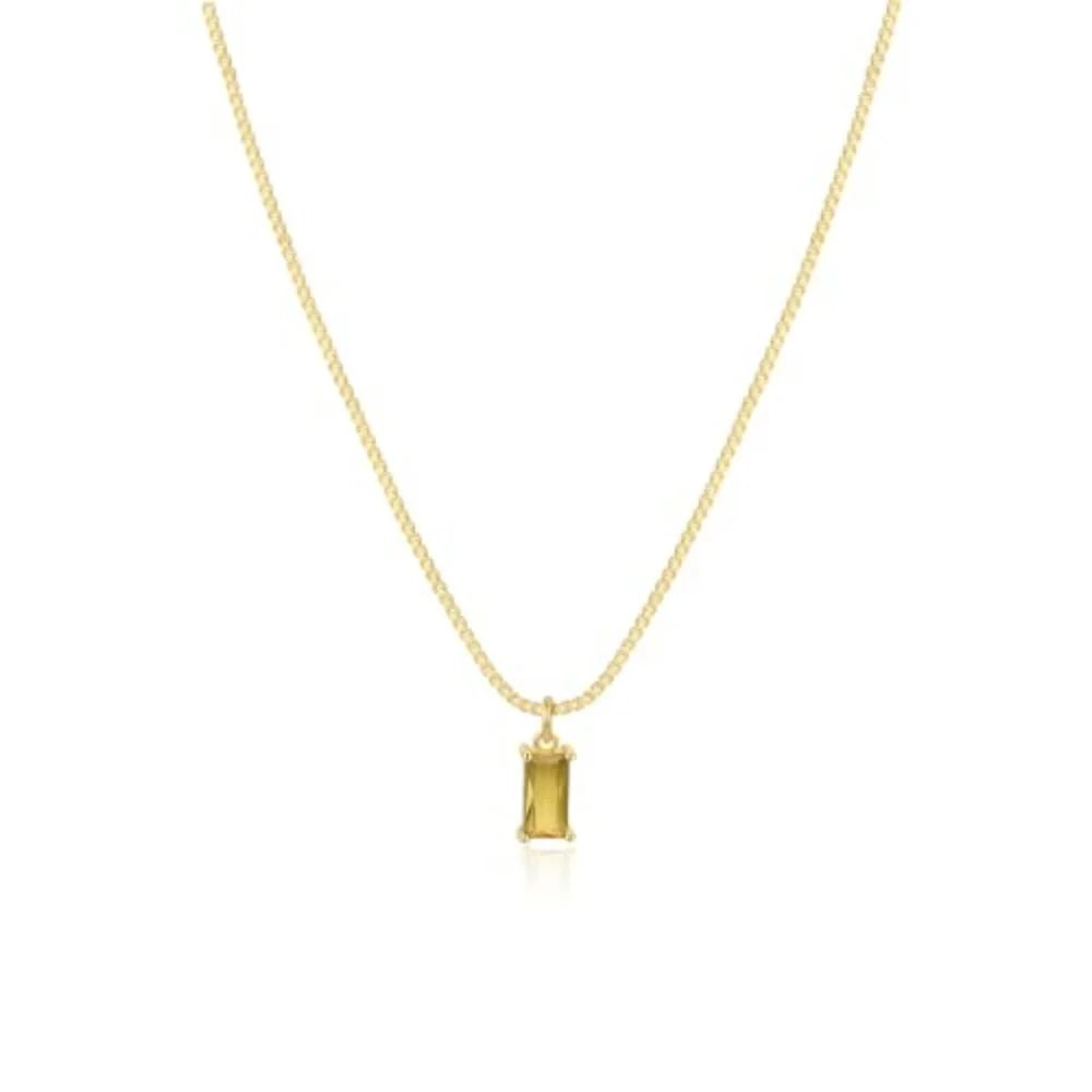 MEDFOLY Collier de pendentif Pierre de naissance plaqué or hypoallergénique zircone cubique